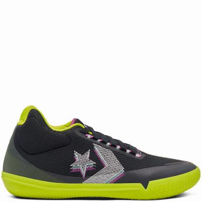 Férfi Converse Hi-Vis All Star BB Evo Magasszárú Cipő CO2319675 Fekete/Citrom